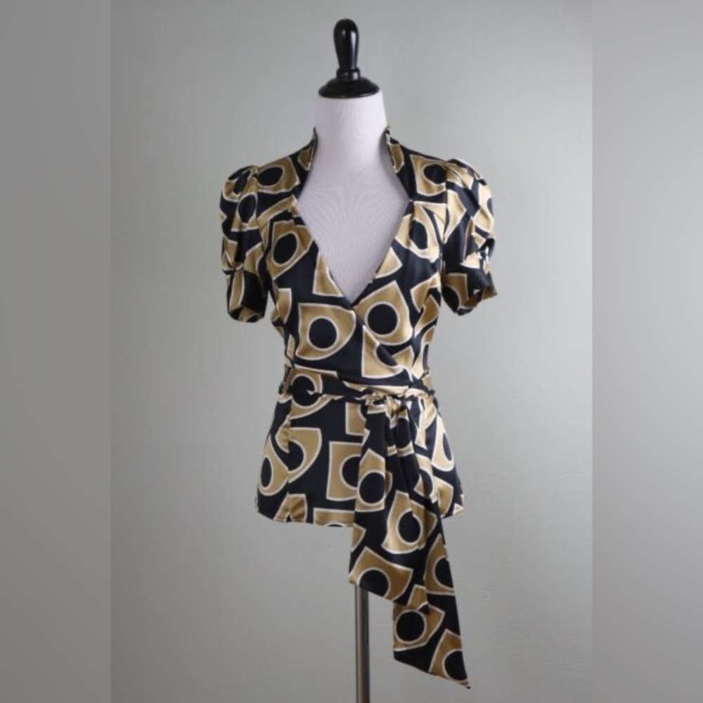 Diane vonFurstenberg Silk Wrap Blouse, Size 8